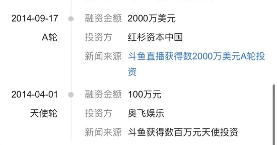 斗鱼融资进度，图源爱企查