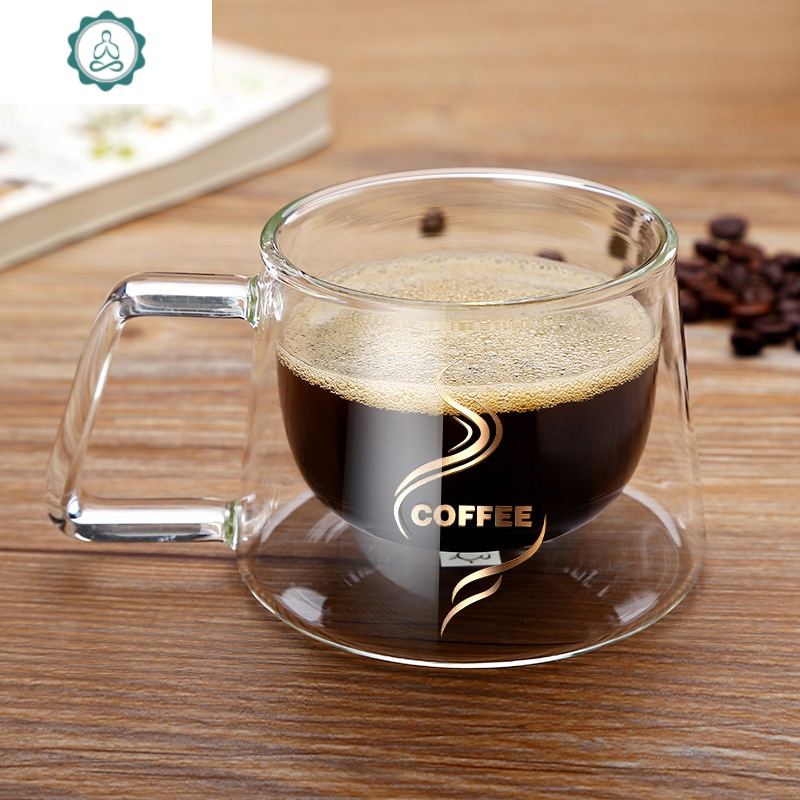 欧式创意 高硼硅双层咖啡杯牛奶杯马克杯 时尚玻璃杯